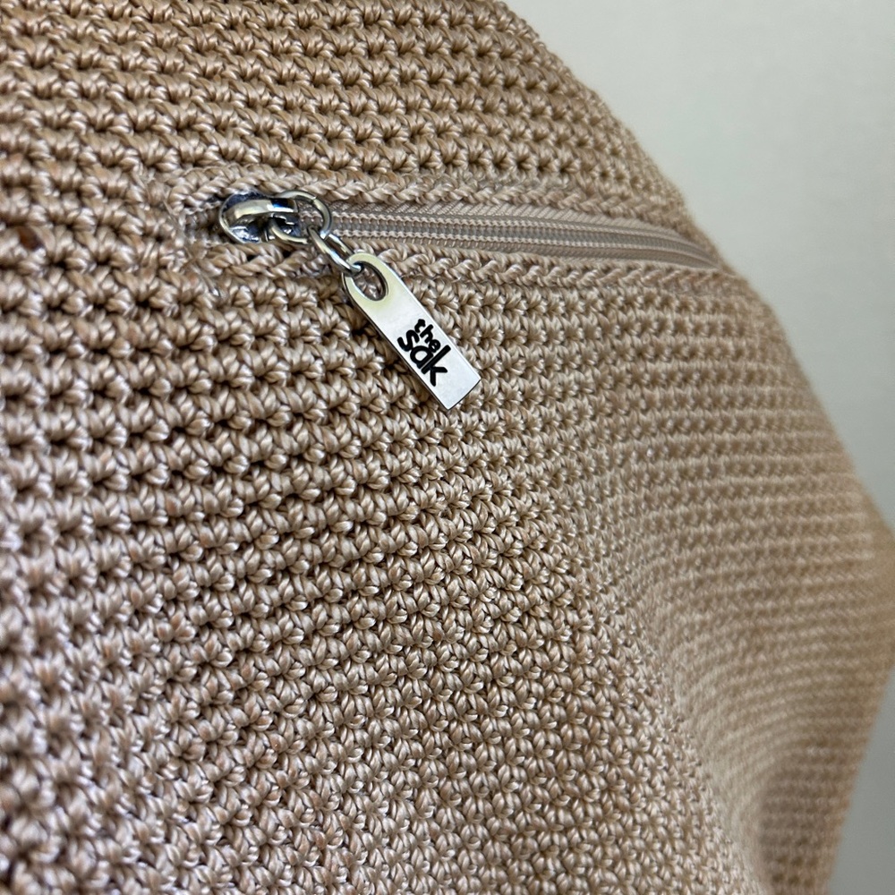The Sak Crochet Knit Sweater in Light Beige